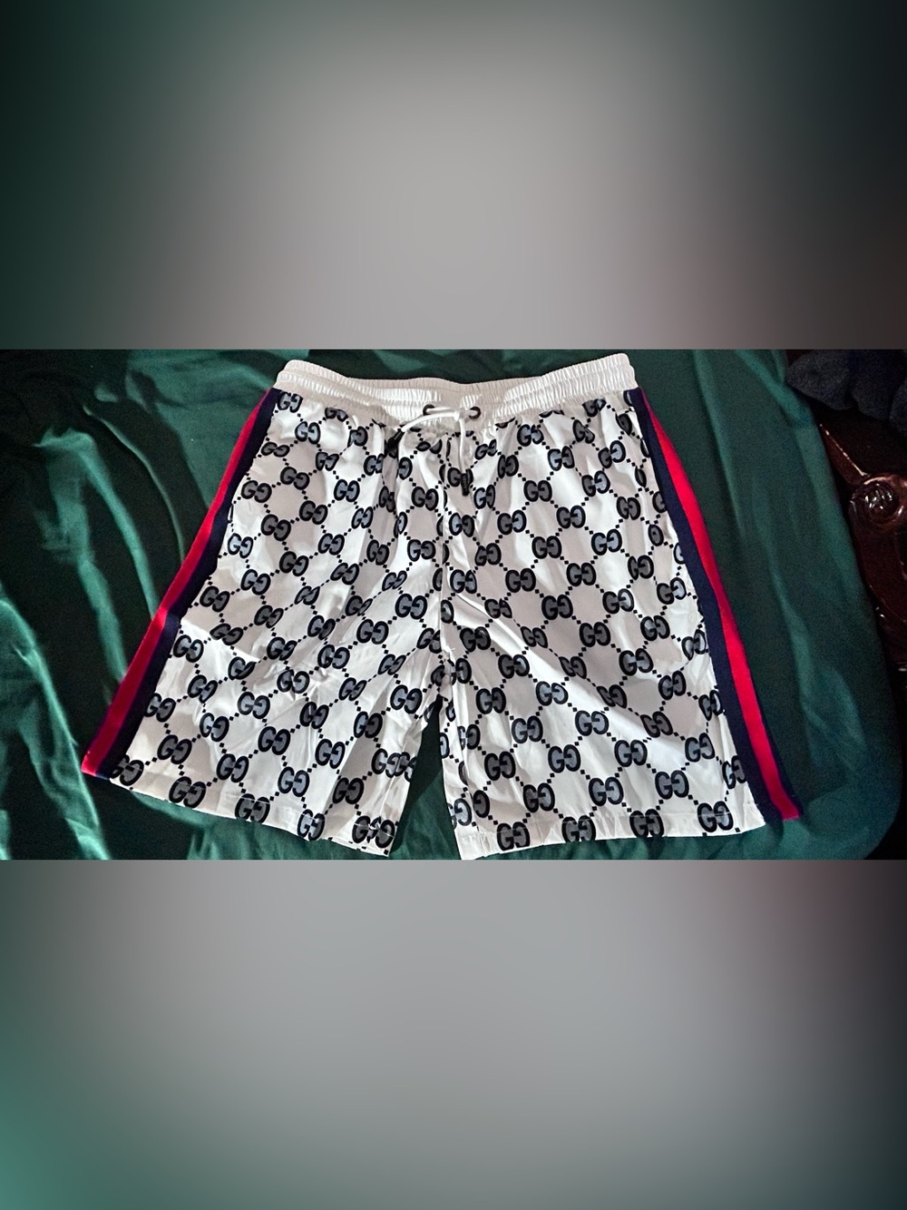Gucci White Shorts with Black GG Monogram
